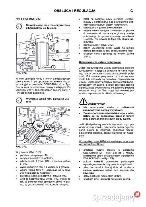 Instrukcja obsługi Ursus 6024 7524 Stalowa Wola