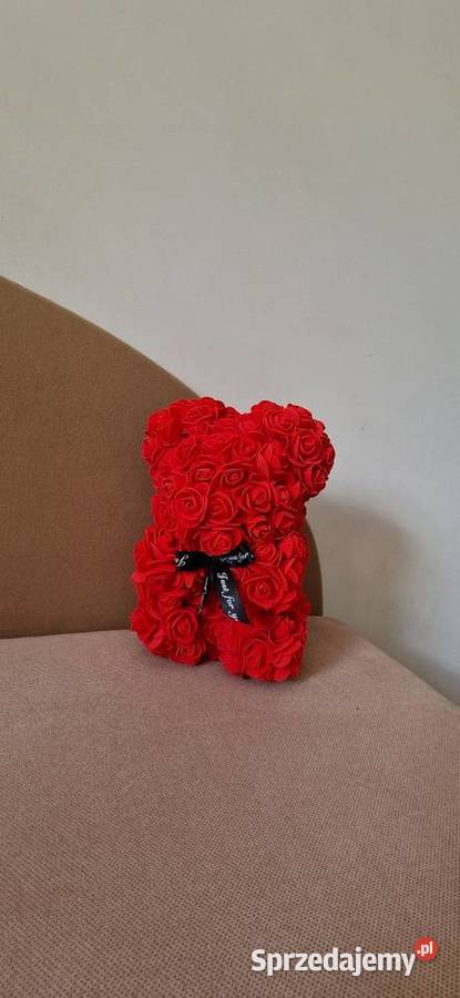 Miś z róż prezent Just for You z różyczek Figurki i rzeźby małopolskie Kraków