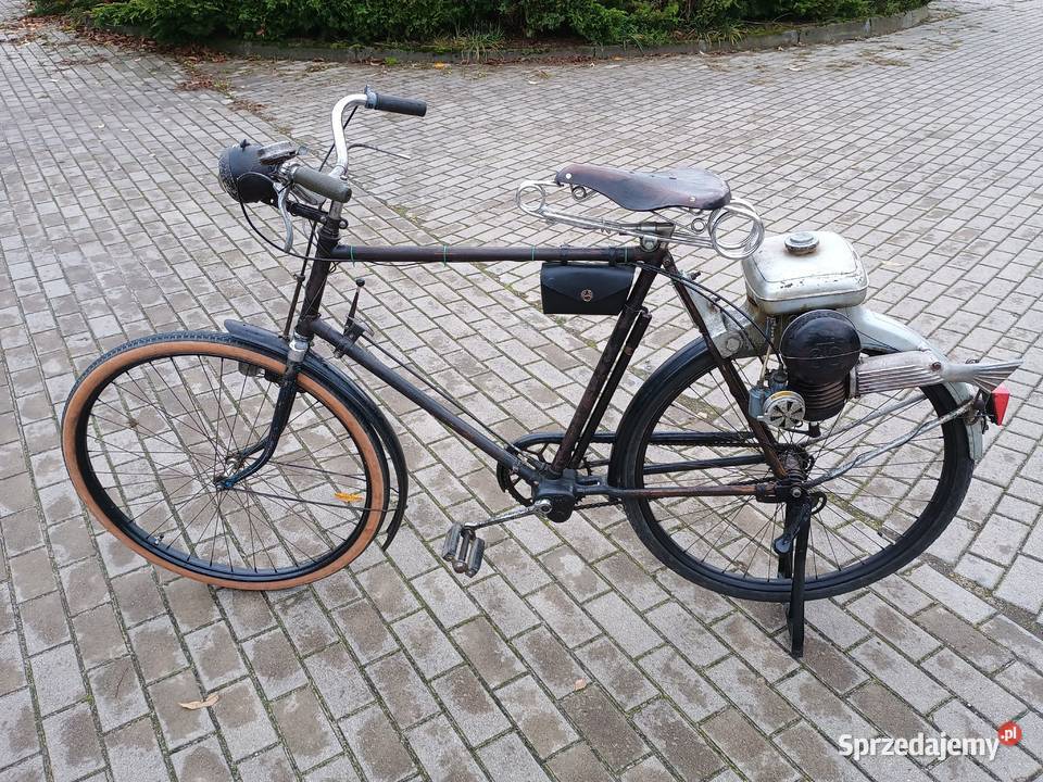 Rower Adler z silnikiem BFC zabytkowy Rarytas nieuszkodzony Kurzętnik