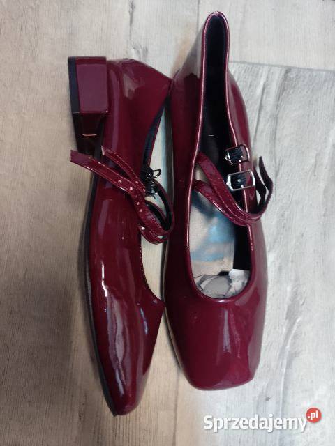40 Bordowe niskie czółenka wieczorowe z 26cm Damskie małopolskie Kraków