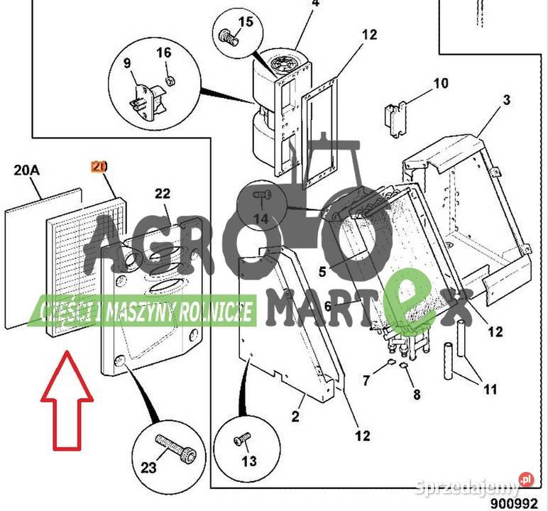 32925230 32925230 FILTR NAGRZEWNICY JCB orginal Wichrów sprzedam
