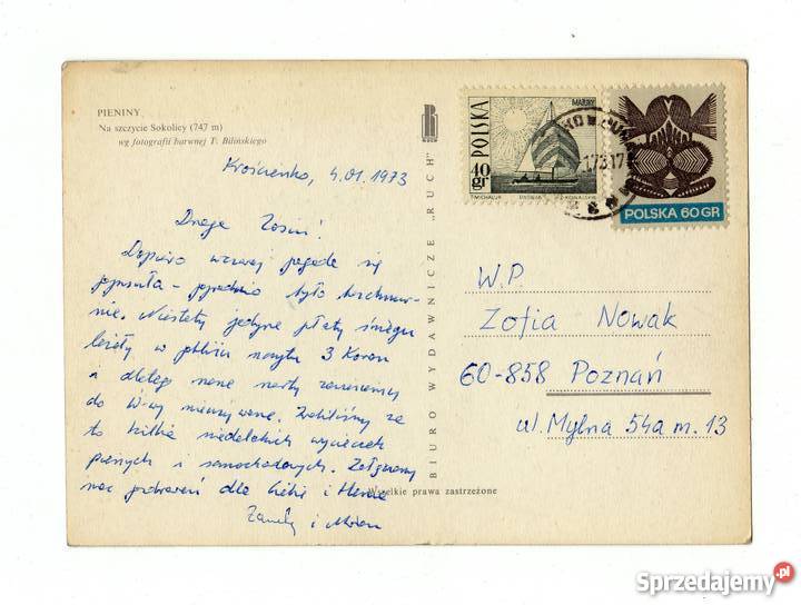 PIENINY SZCZYT SOKOLICY POCZTÓWKA świętokrzyskie Krynki sprzedam