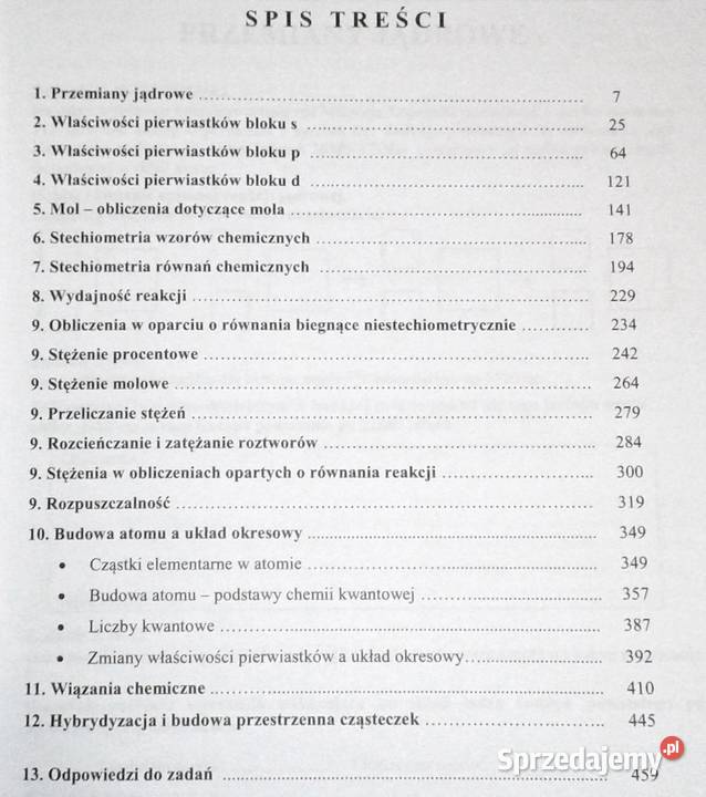 Chemia 1 Zbiór zadań z odpowiedziami 20022017 Chełm