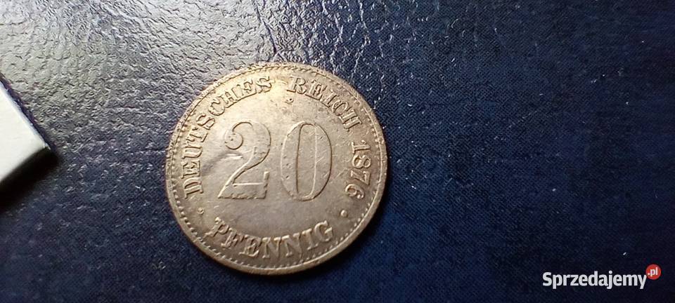 Stare monety 20 fenig 1876 E Niemcy srebro