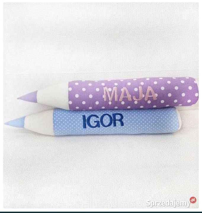 Kredki szyte dekoracja pokoju pasowanie na Boreczek