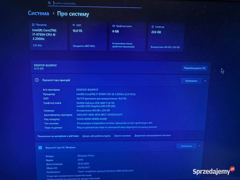 Laptop MSI GL 73 8SD Taktowanie 4 Wrocław