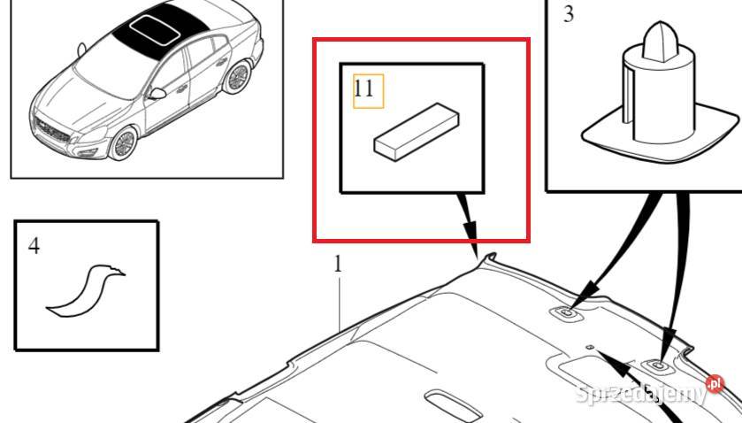 VOLVO S60 III V60 II pianka kostka podsufitki OE Bielany Wrocławskie