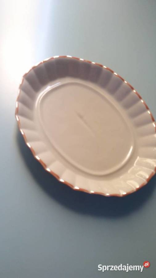 Maselnica art deco porcelana iryzowana sygnowana Łódź