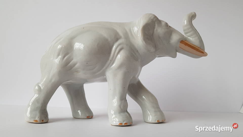 Duża sygnowana figurka Słonia Słoń Steatyt Dąbrowa Górnicza