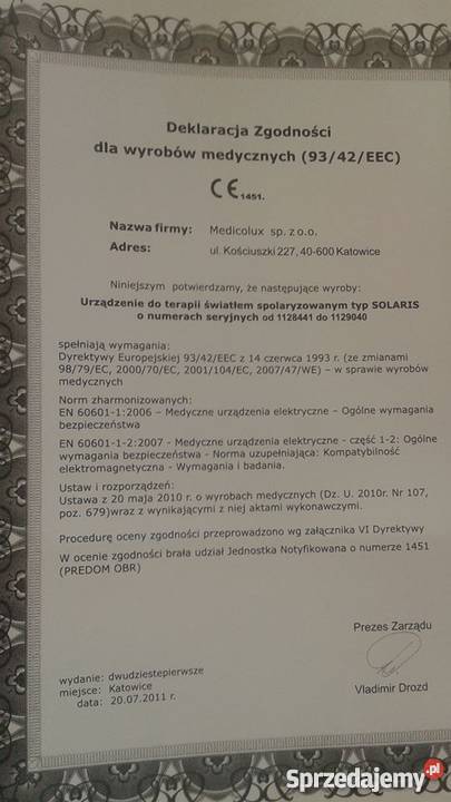Lampa Solaris Medicolux NOWA Bydgoszcz