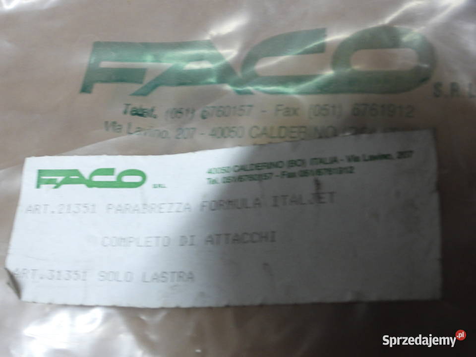 SZYBA OWIEWKA FACO ITALJET FORMULA Elementy nadwozia
