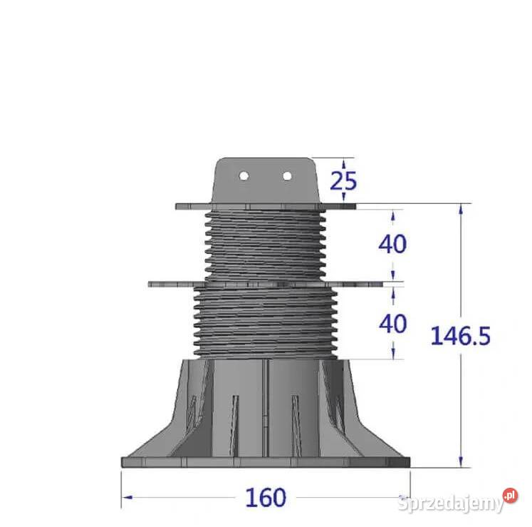 Wspornik regulowany pod legar ETL 66145mm Czarny