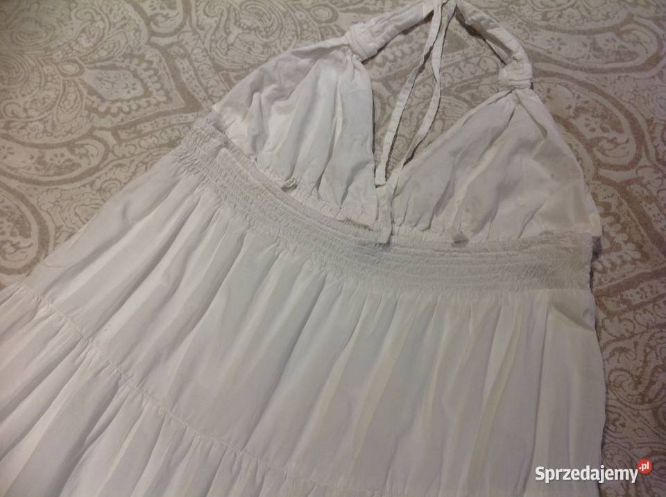 Sukienka Letnia Damska FIZZ STYLE M Biała Haft Z wysokim stanem Nowa Sól