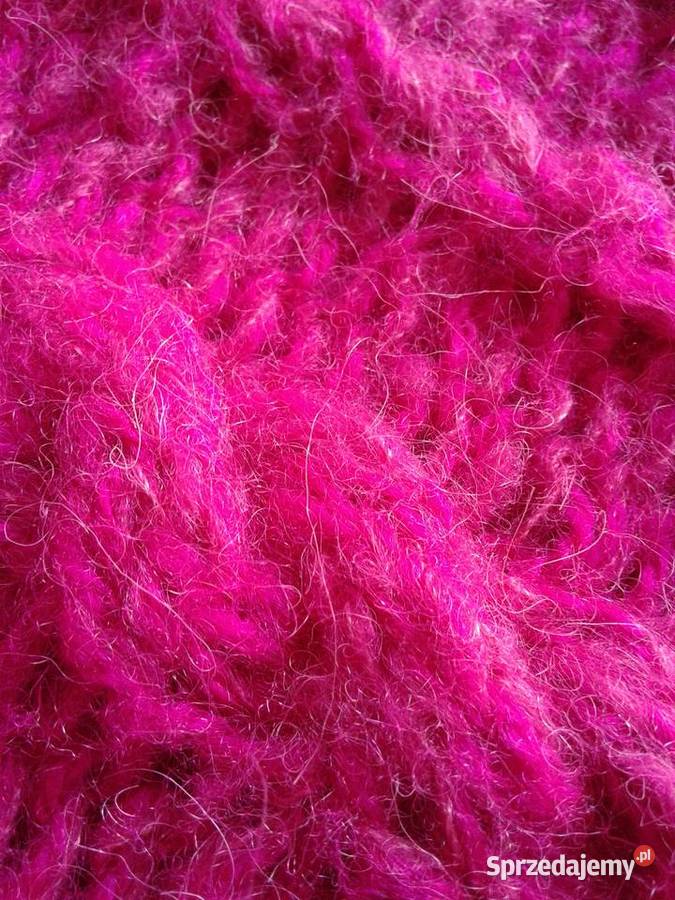 Sweter z alpaki z warkoczami fuksja Katowice