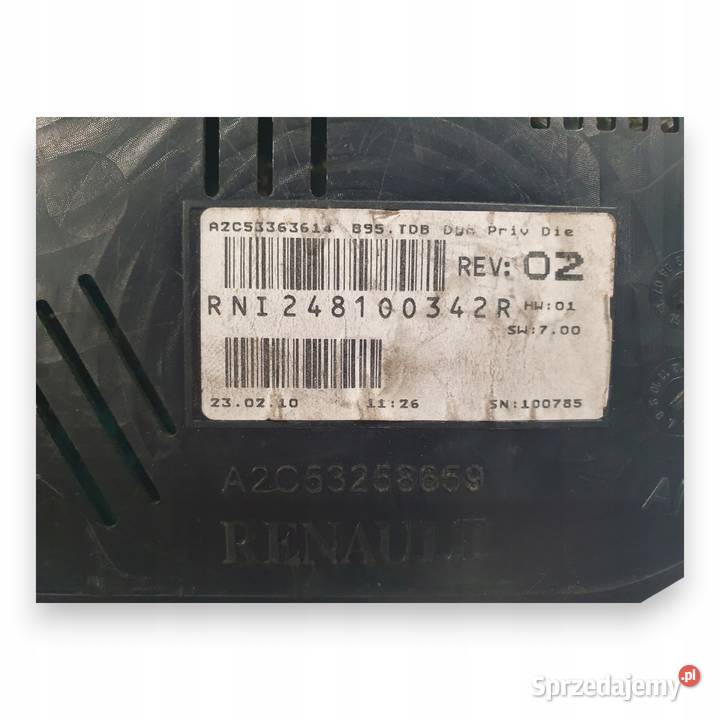 LICZNIK ZEGARY 248100342R Renault Megane III 15 Chełm