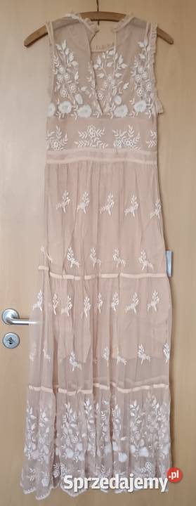 sukienka boho haftowana HM SM H&M Poznań