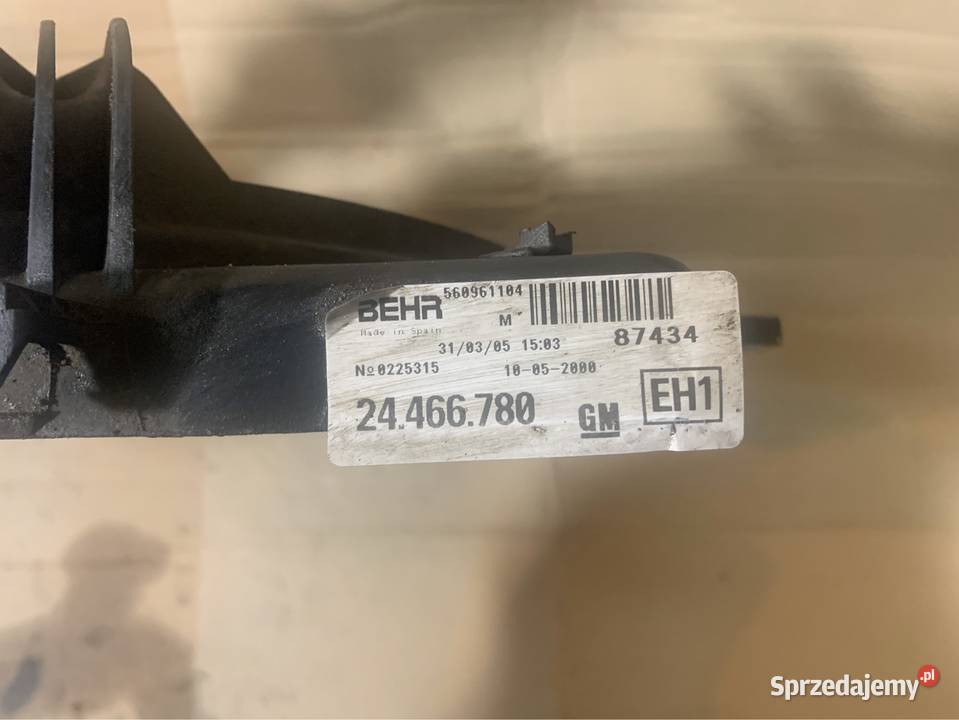 Wentylator chłodnicy 24466780 opel corsa c combo Układ chłodzenia zachodniopomorskie Szczecin