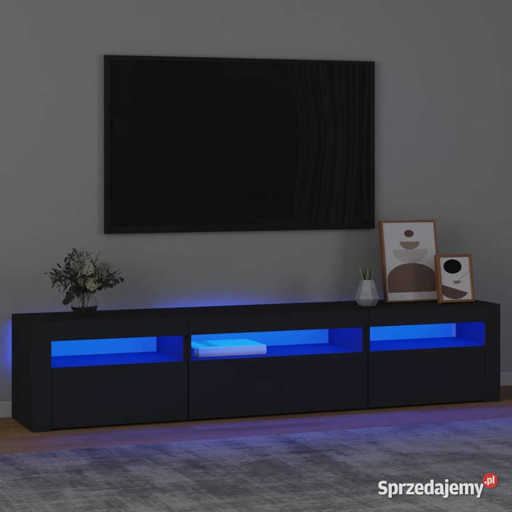 Szafka pod TV z oświetleniem LED czarna mazowieckie