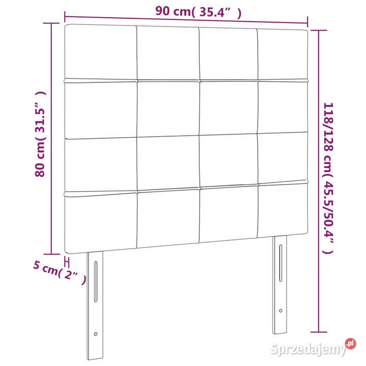 Zagłówek do łóżka z LED czarny 90x5x118128 sprzedam