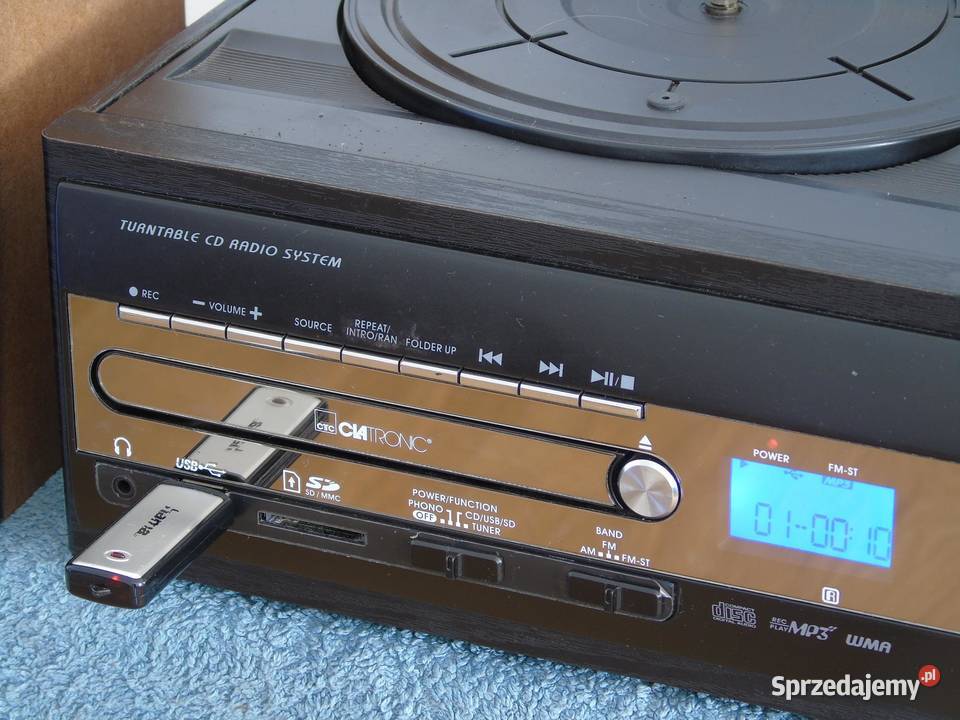 Gramofon z radiem USB SD mp3 CD pilot i głośniki Jasło