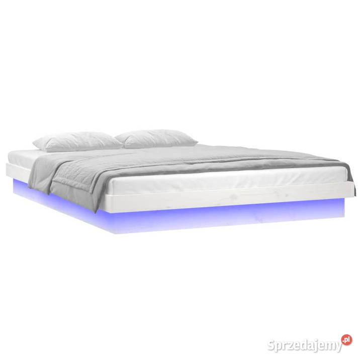 Rama łóżka z LED biała Super King lite drewno Warszawa