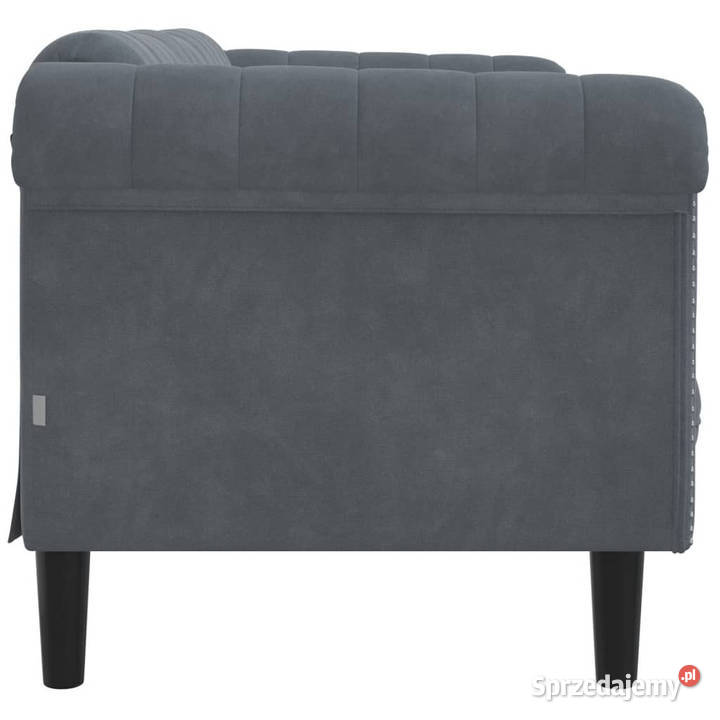 Sofa dwuosobowa ciemnoszara aksamit WM372576 Warszawa sprzedam