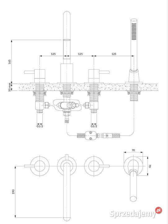 Bateria wannowa 4otworowa firmy OMNIRES Legionowo