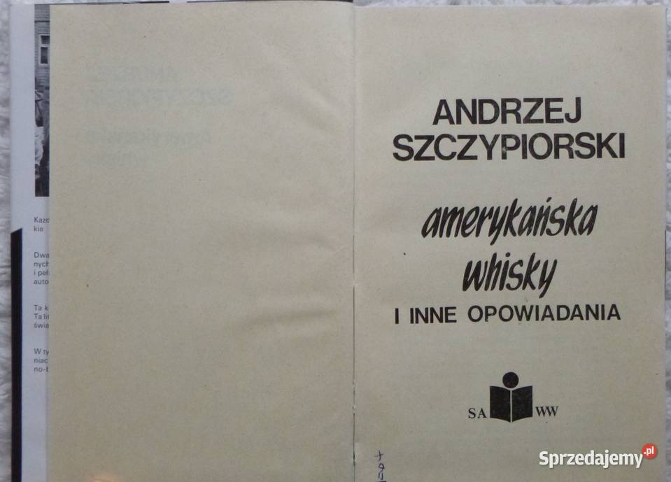 Amerykańska whisky i inne opowiadania Andrzej Warszawa