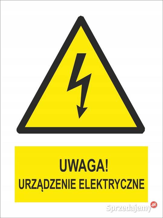Naklejka uwaga urządzenie elektryczne Kamionna