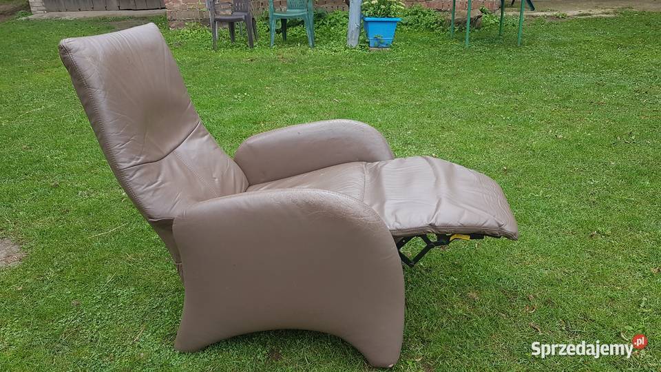 fotel relax skóra z podnóżkiem rozkładany z USA Fotele Fotele