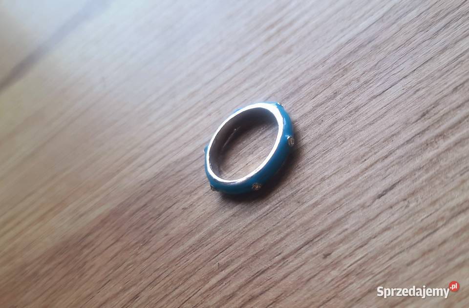 Nowy pierścionek obrączka posrebrzany z emalią i posrebrzane Gdańsk