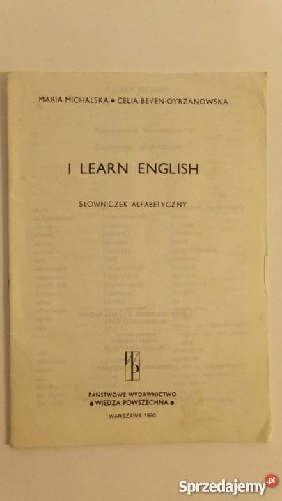 I LEARN ENGLISH SŁOWNICZEK ALFABETYCZNY Elbląg
