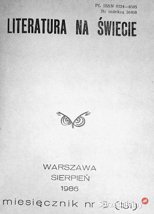 Literatura na świecie 8 181 1986 miękka lubelskie Chełm sprzedam