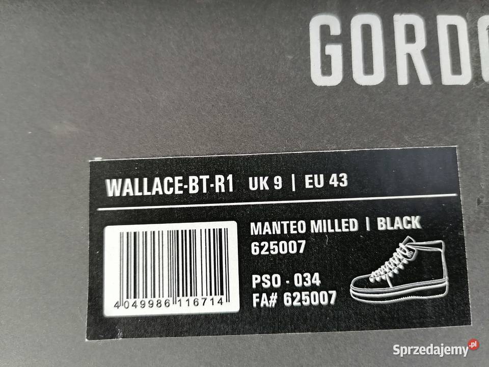 43 GORDONBROS WALLACEBTR1 CZARNE TRZEWIKI MĘSKIE 29cm Szczerbice