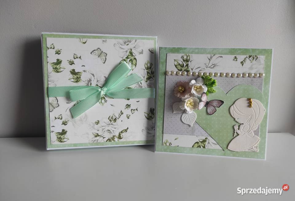 Kartka ręcznie robiona na Komunię Świętą z