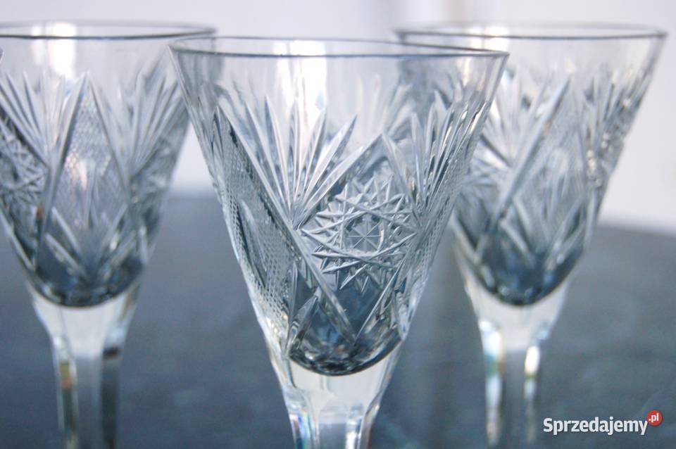 Stare kryształowe szlifowane kieliszki do wina 5 przezroczysty Lublin sprzedam