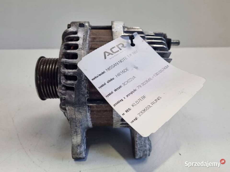 ALTERNATOR Nissan Note 16 16V 23100BC00A 120A Rudka