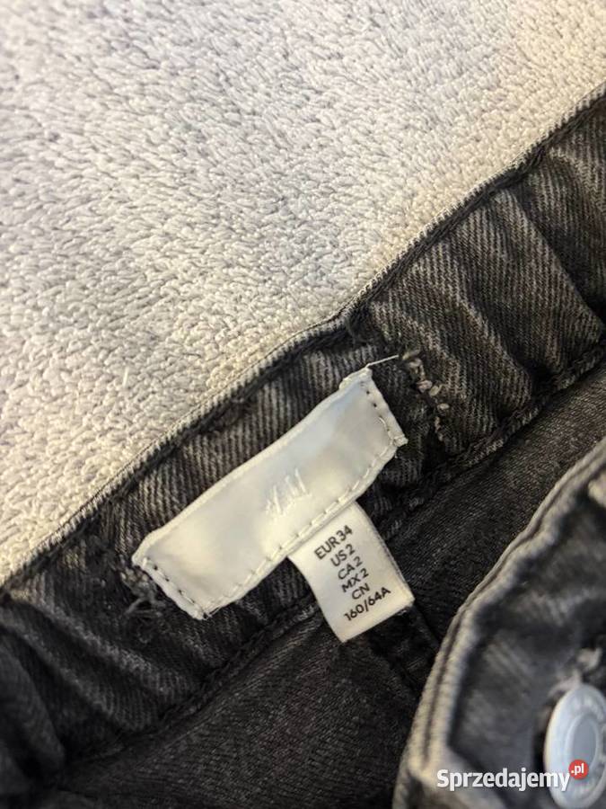 Spodnie dżinsy jeansy high waist wide leg czarne podkarpackie Jasło