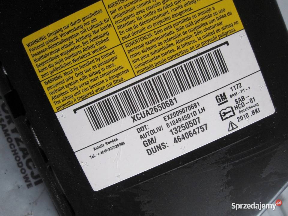 OPEL MERIVA B 11r AIRBAG poduszka powietrzna osobowe Kielce