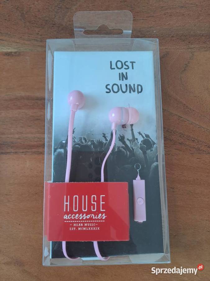 House Różowe słuchawki z kablem