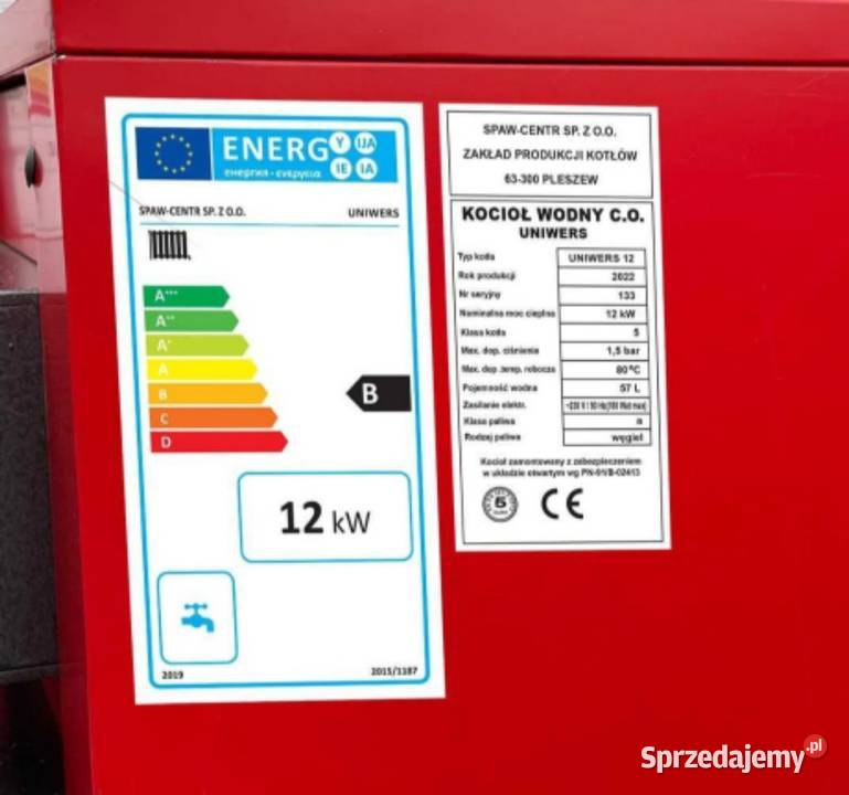 Kocioł 12kw Powierzchni grzewczej do 100m2 Na Kotły i Piece CO Pleszew