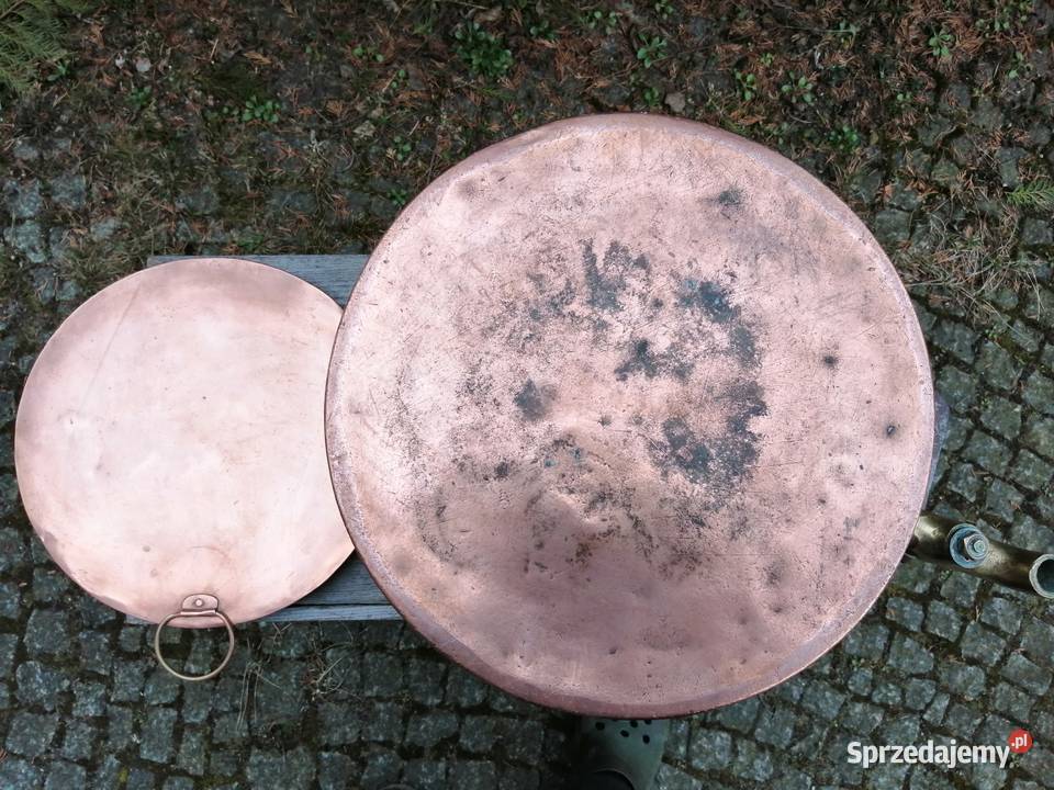 Duży miedziany kocioł z kranikiem i przykrywką Pozostałe Warszawa sprzedam