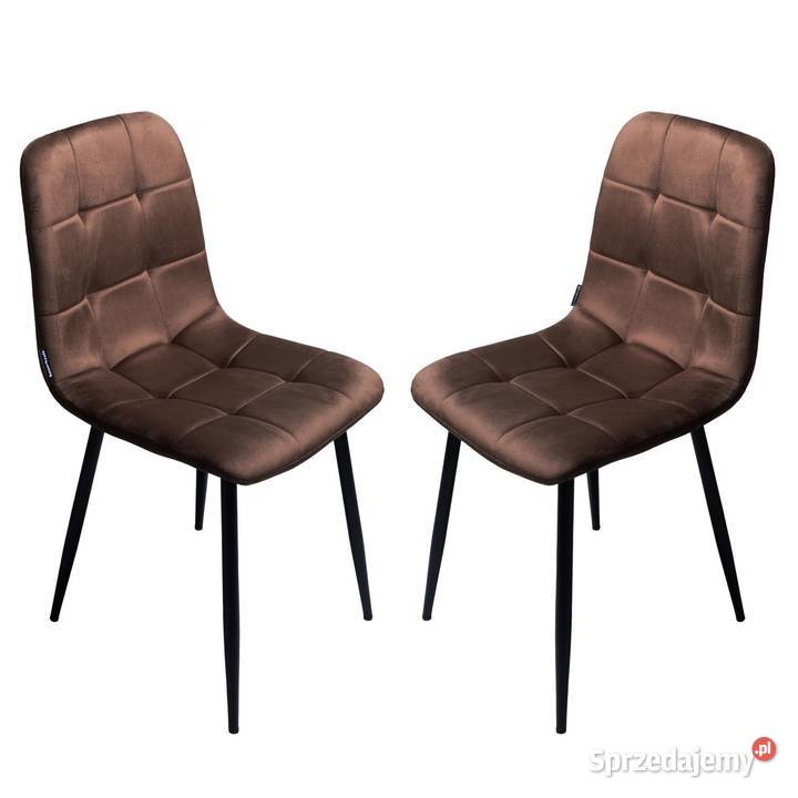 Krzesło tapicerowane welurowe do salonu jadalni Meble