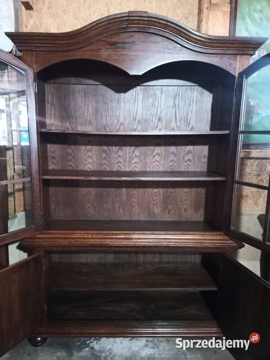 Witryna Biblioteka z szybkami Dąb kompletna Kozy