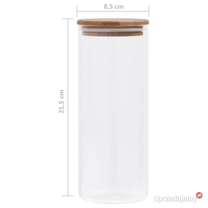 Szklane słoje z bambusową pokrywką 6 1000 ml Warszawa