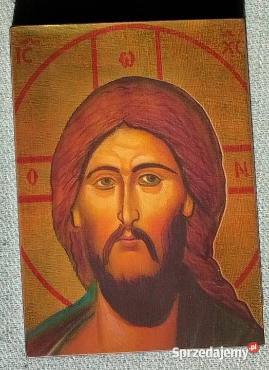 Ikona na drewnie sosnowym Chrystus Pantokrator Opacz-Kolonia