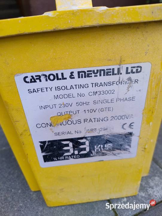 Transformator z 230V na 110V33kW sprawny używany Pozostałe sprzedam