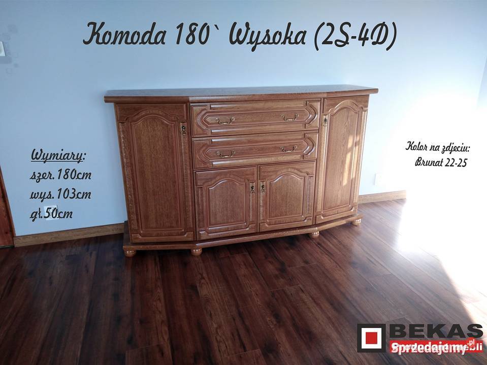 Stylowa Klasyczna Komoda 180 Wysoka Orzech Pozostałe Łomianki