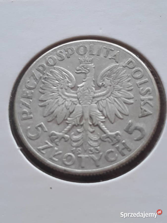 5 Głowa Kobiety 1933 r ładne J Numizmatyka Konin