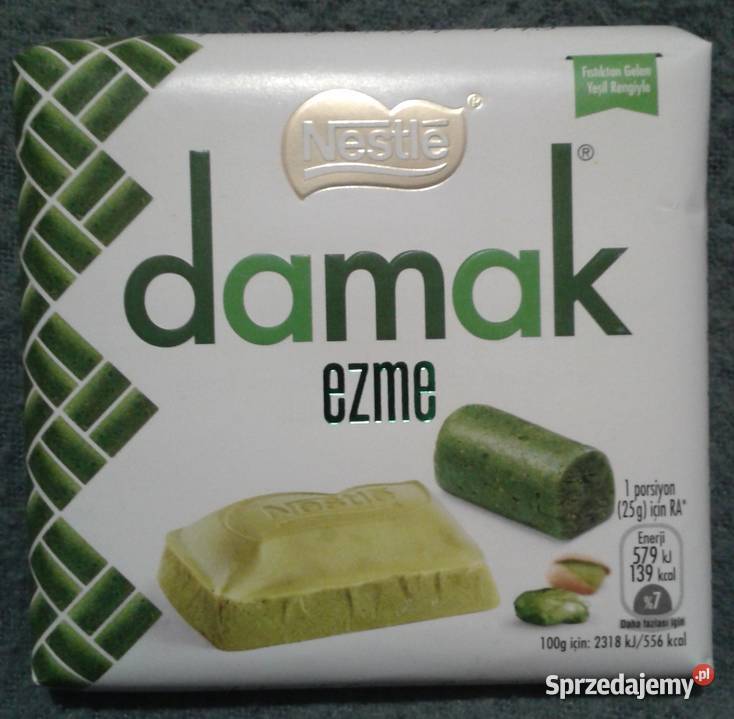DAMAK EZME Turecka biała czekolada z pistacjami Wołczyn